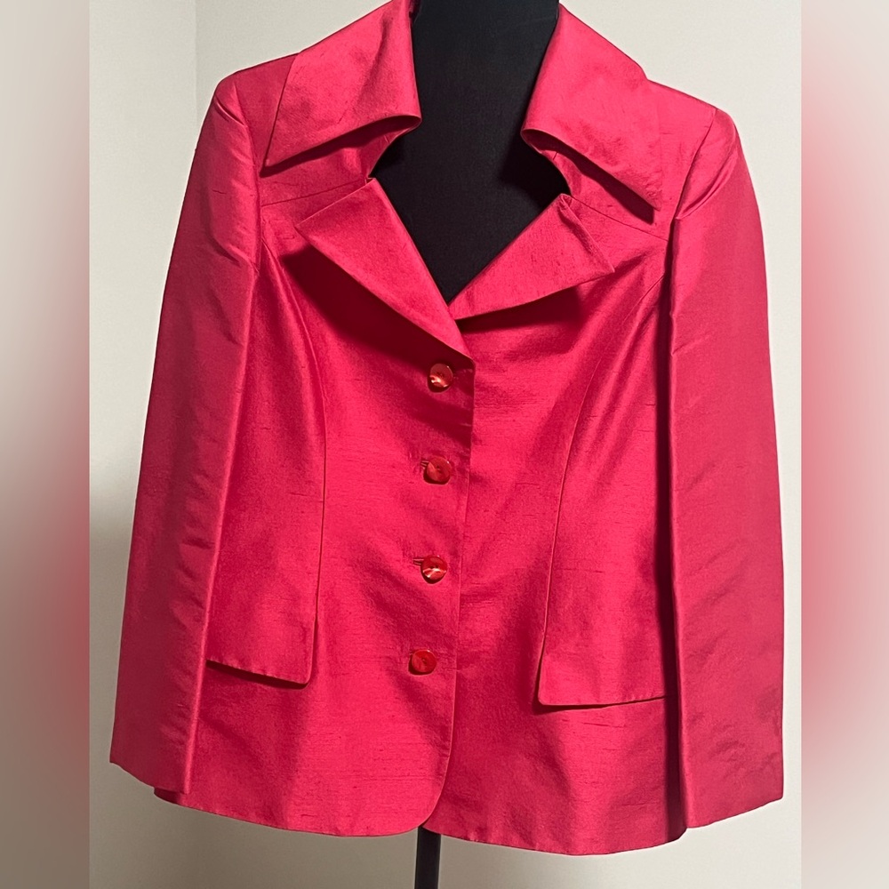NWT Dana Buchman Vibrant Pink Cape Jacket